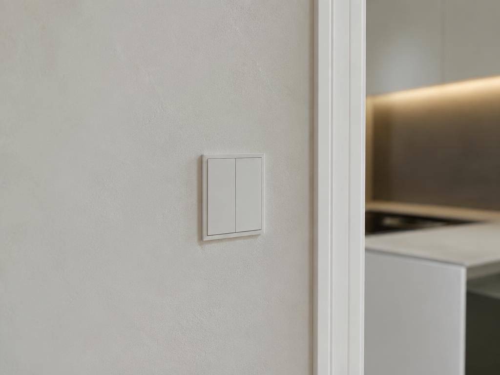 Discreet wall switch plate controlling smart glass